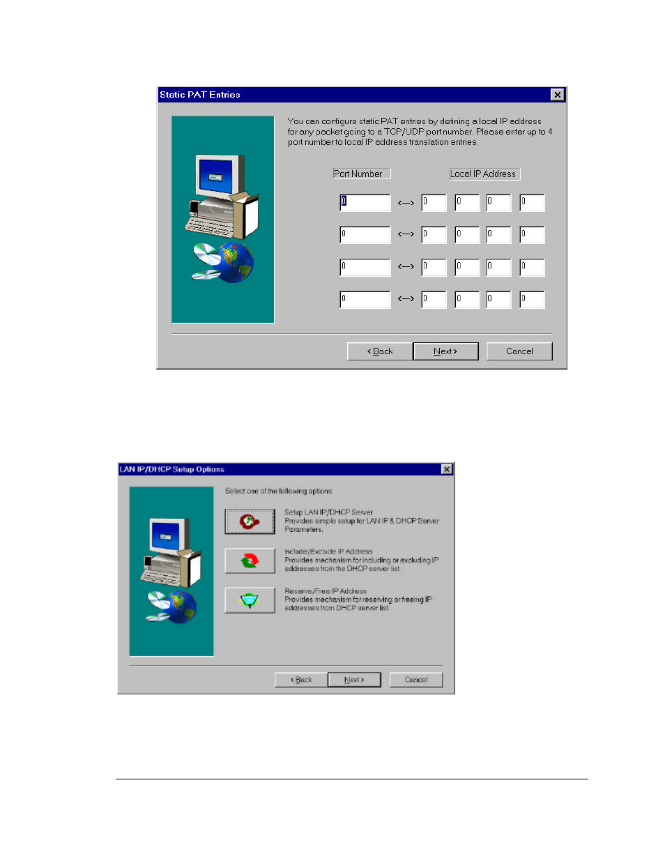 Lan ip/dhcp setup options | Allied Telesis OmniConnect ISDN User Manual | Page 61 / 91