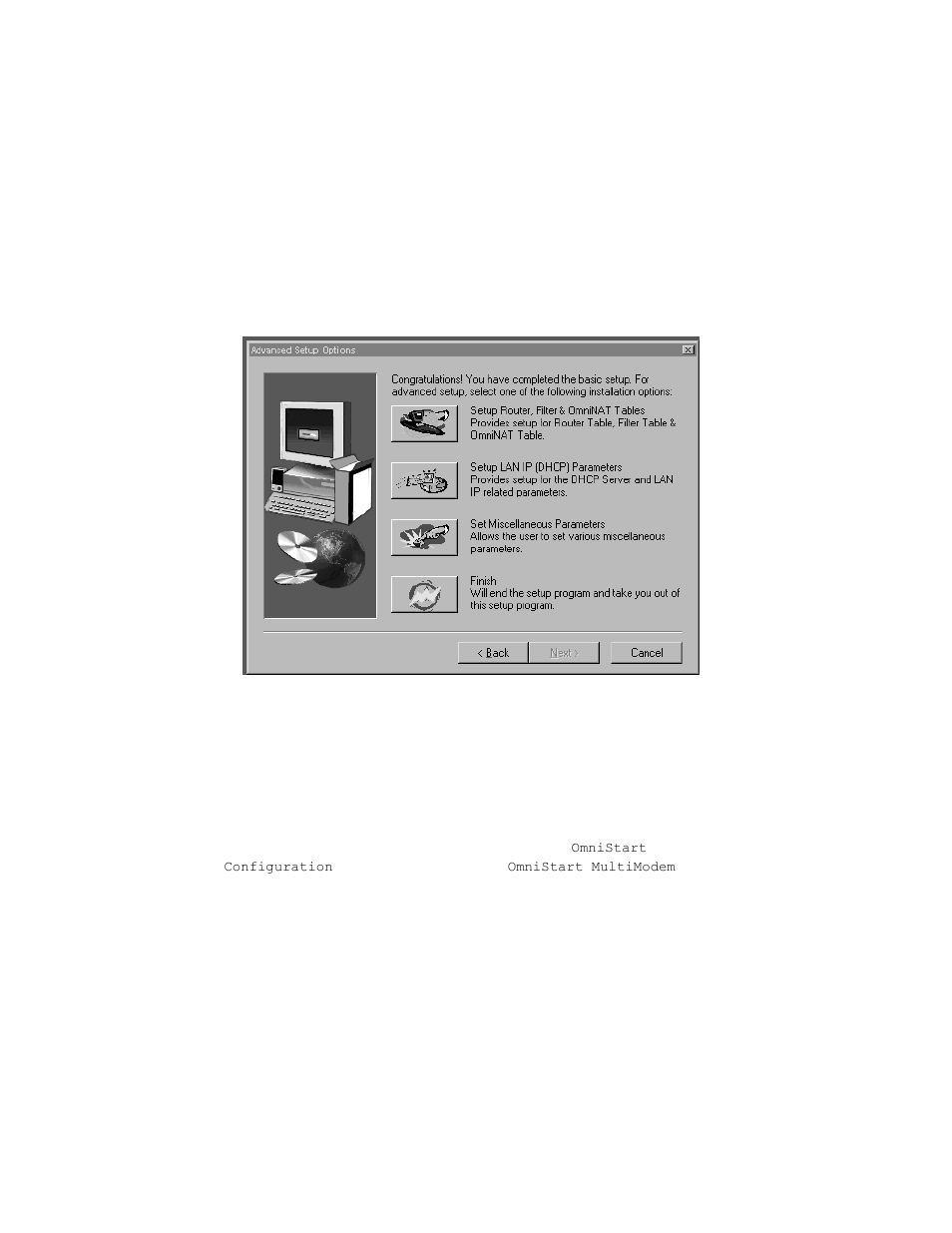 Advanced setup options (finish) | Allied Telesis OmniConnect MultiModem User Manual | Page 25 / 32