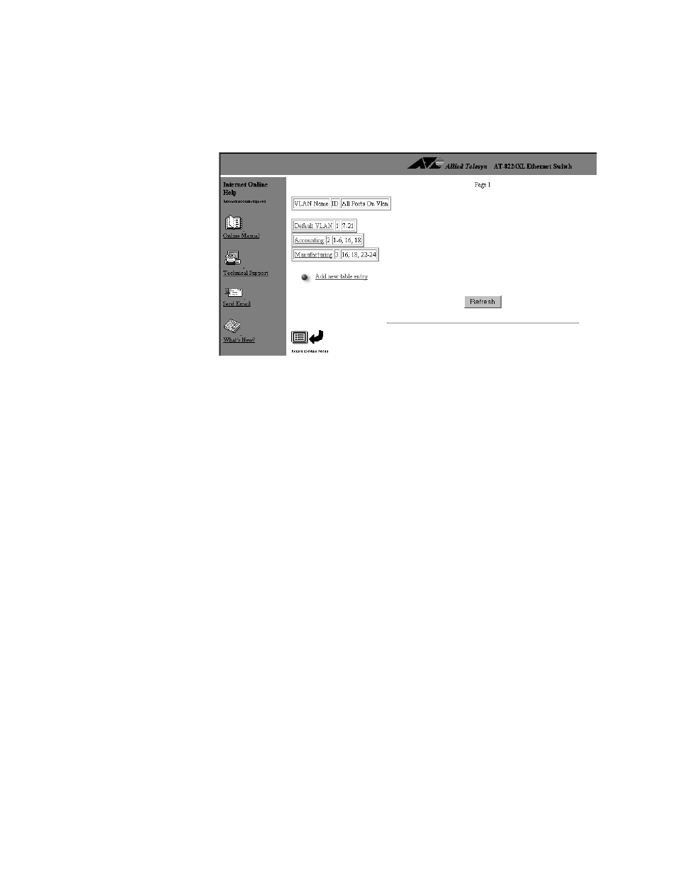 Figure 54: vlans window | Allied Telesis AT-S24 User Manual | Page 111 / 164