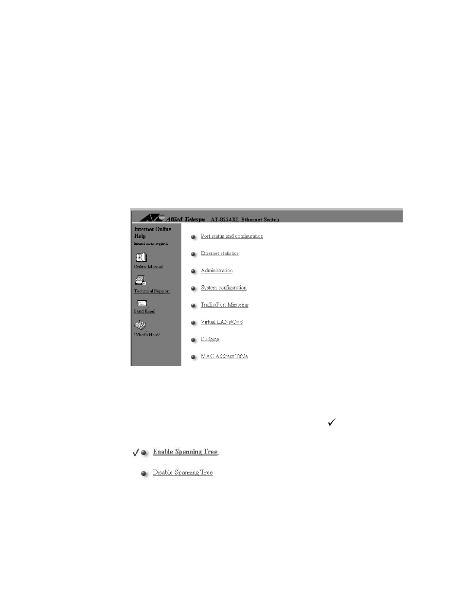 Managed switch, Omega main menu window | Allied Telesis AT-S24 User Manual | Page 30 / 164
