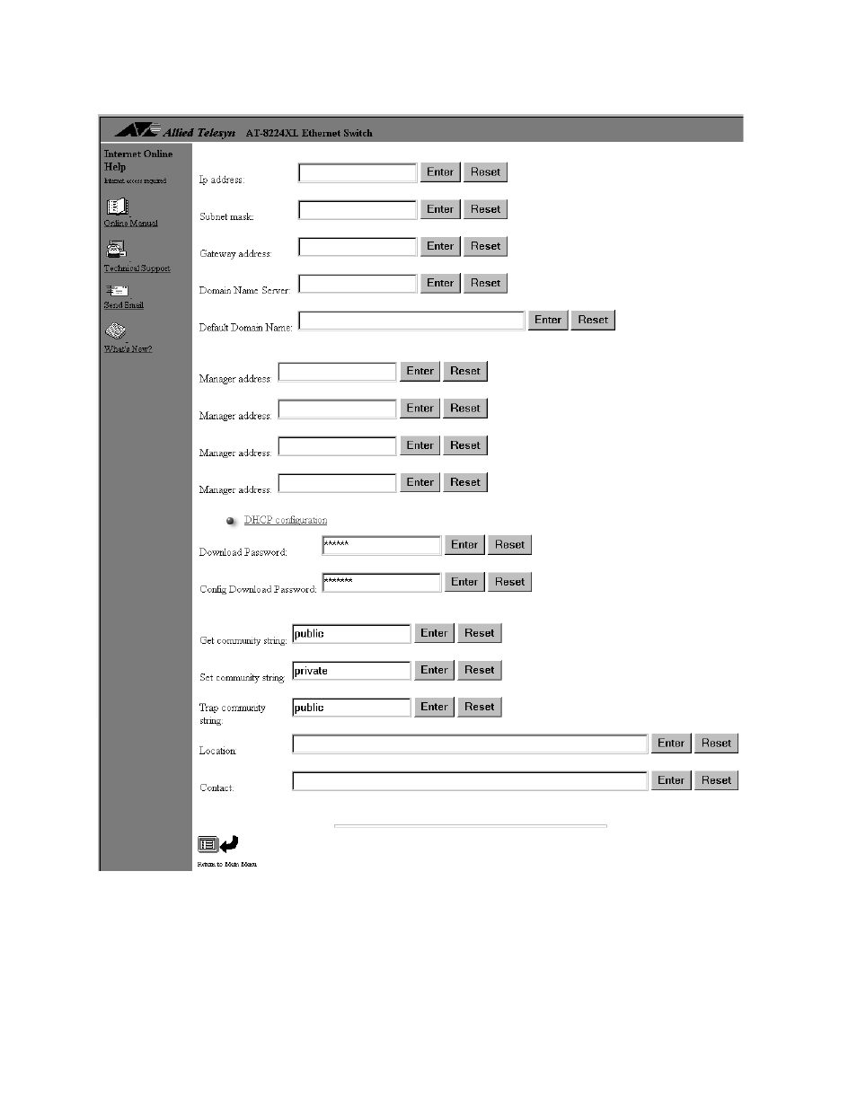 Figure 9: ip parameters window | Allied Telesis AT-S24 User Manual | Page 42 / 164