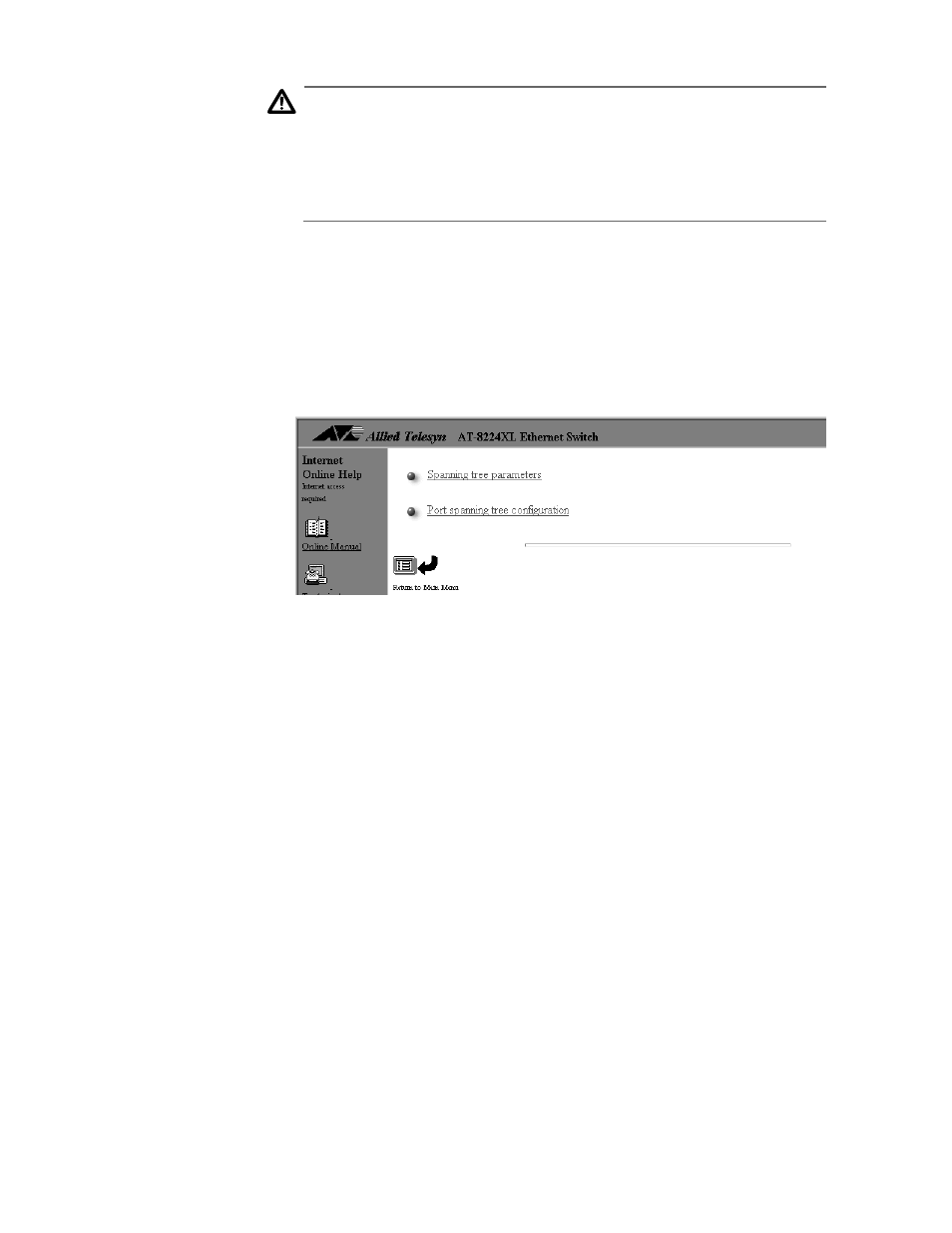 Figure 11: bridging menu | Allied Telesis AT-S24 User Manual | Page 46 / 164
