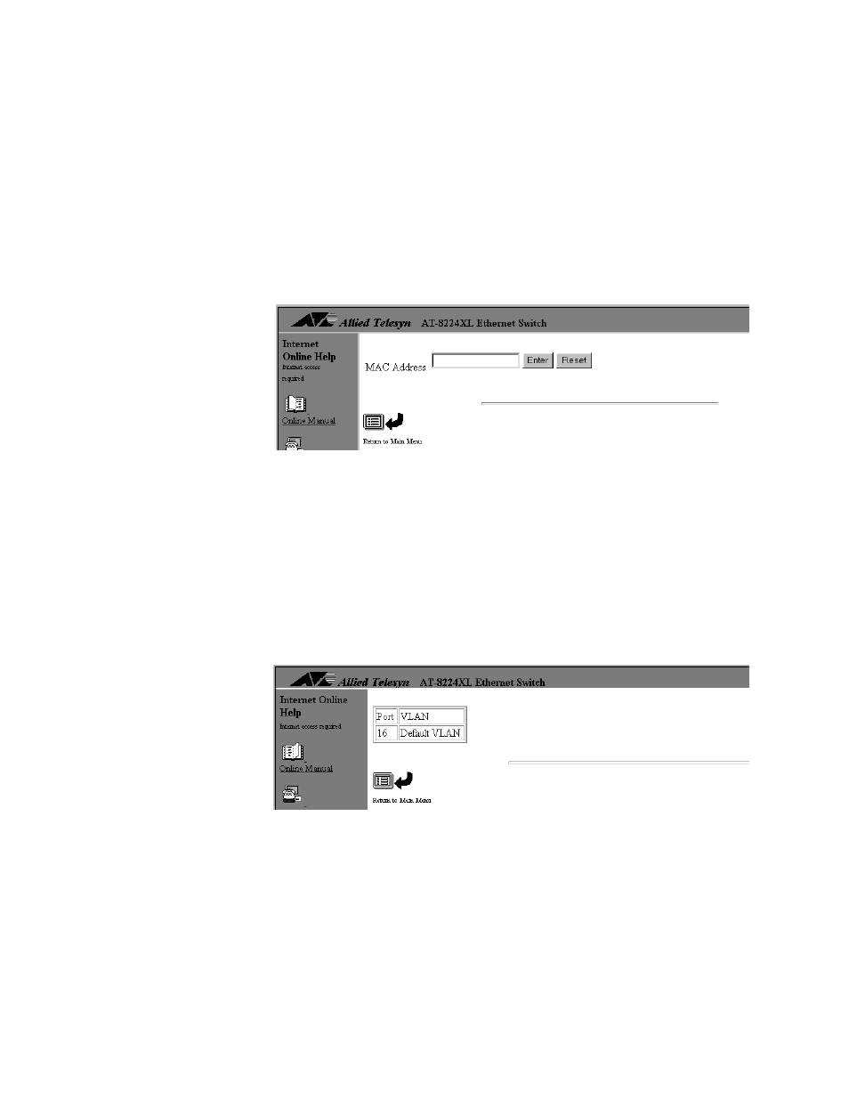 Displaying the port number of a mac address, Displaying the port number of a mac addres | Allied Telesis AT-S24 User Manual | Page 89 / 164