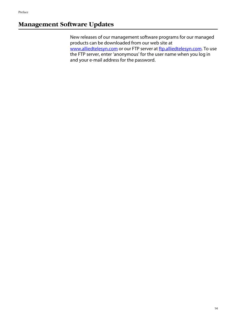 Management software updates | Allied Telesis AT-S39 User Manual | Page 14 / 242