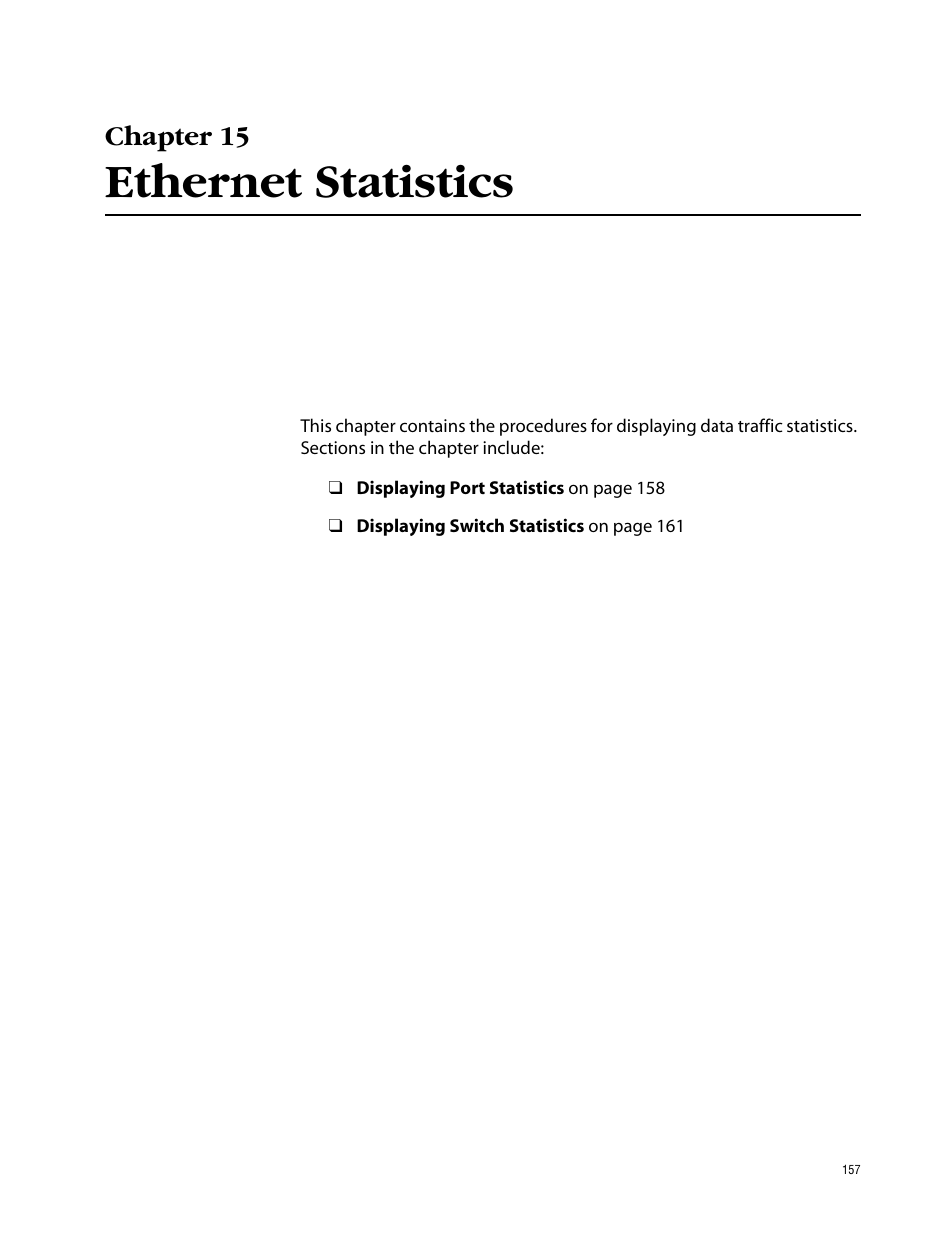 Chapter 15, Ethernet statistics | Allied Telesis AT-S39 User Manual | Page 157 / 242