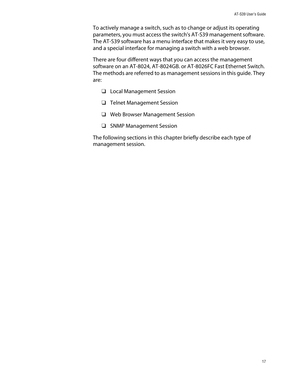 Allied Telesis AT-S39 User Manual | Page 17 / 242