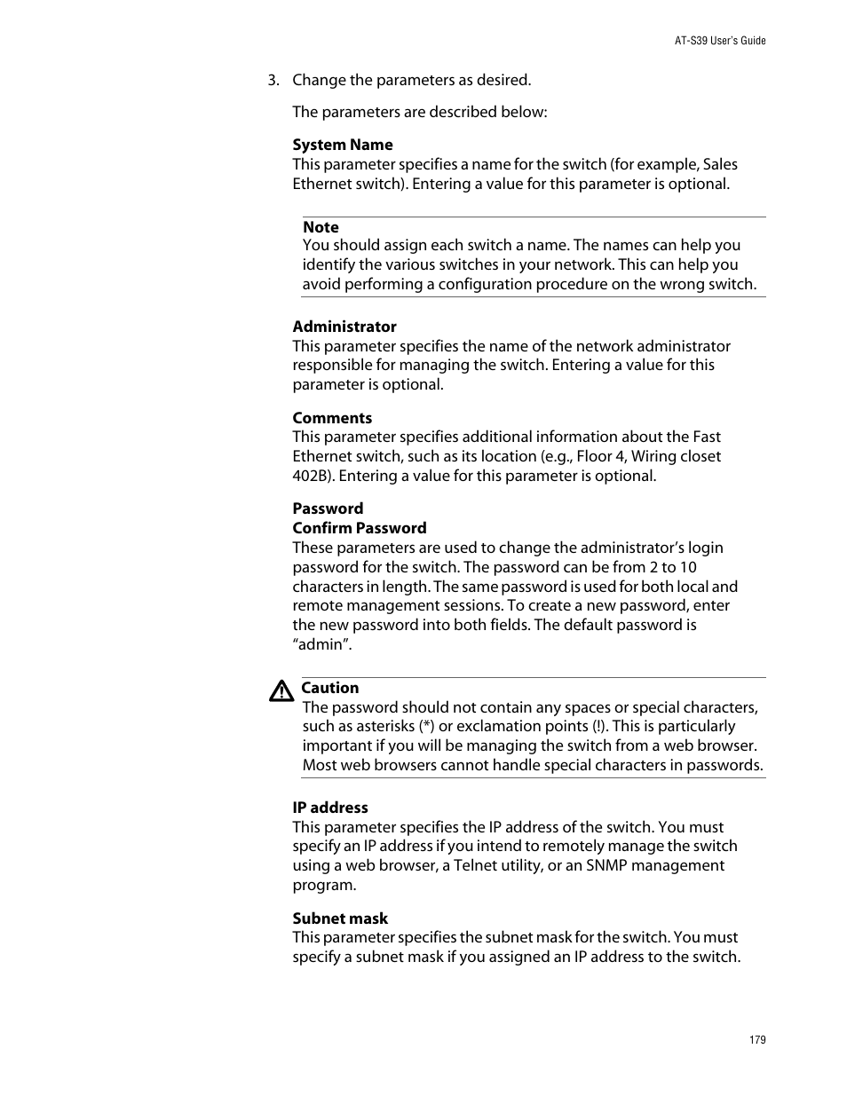 Allied Telesis AT-S39 User Manual | Page 179 / 242