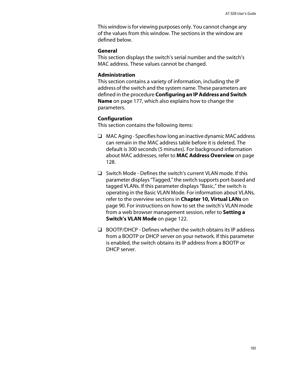 Allied Telesis AT-S39 User Manual | Page 183 / 242