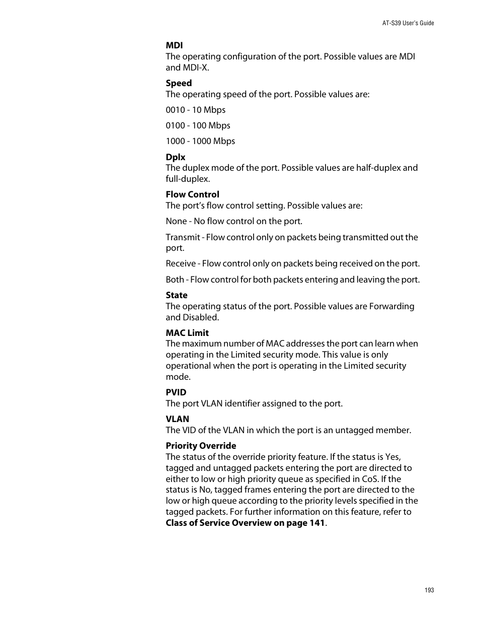 Allied Telesis AT-S39 User Manual | Page 193 / 242