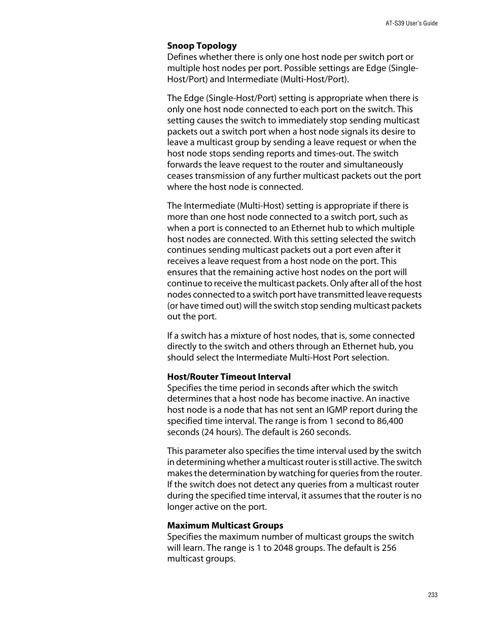 Allied Telesis AT-S39 User Manual | Page 233 / 242