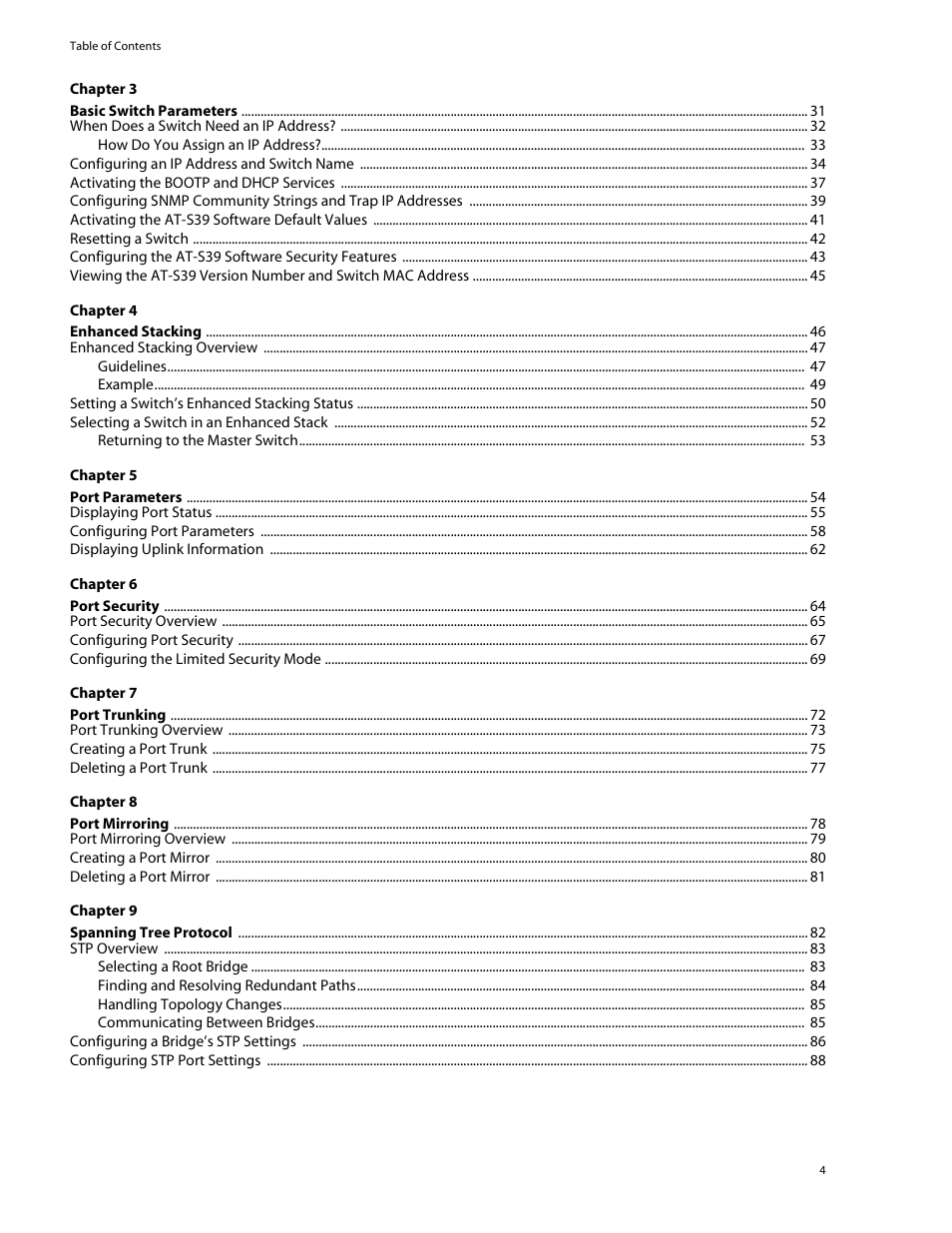 Allied Telesis AT-S39 User Manual | Page 4 / 242