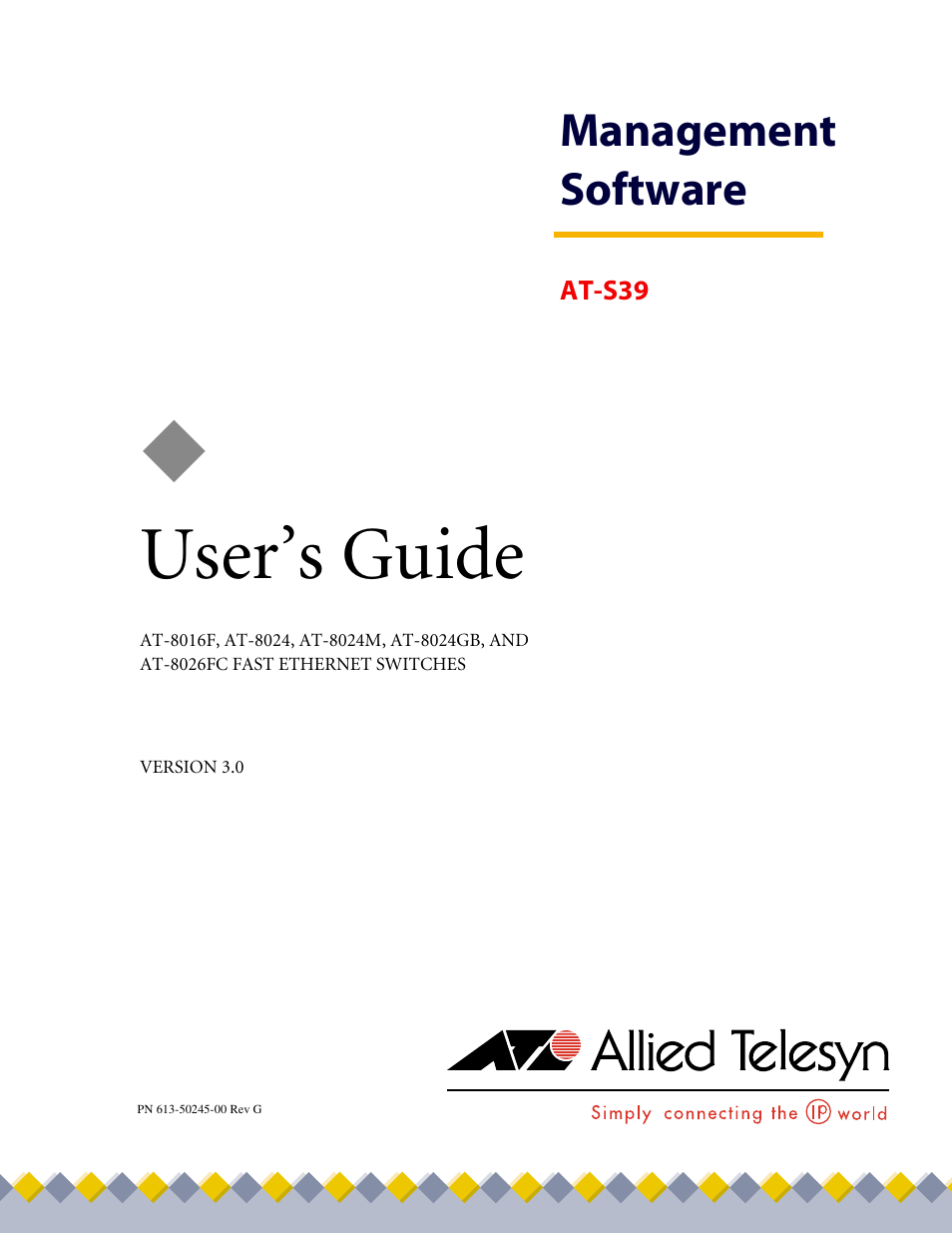 Allied Telesis AT-S39 User Manual | 299 pages