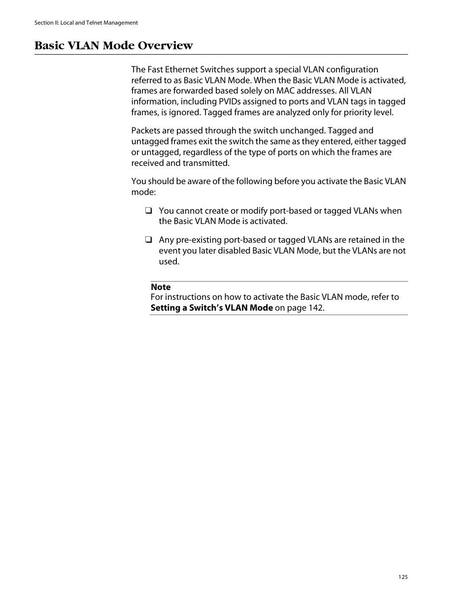 Basic vlan mode overview | Allied Telesis AT-S39 User Manual | Page 125 / 299