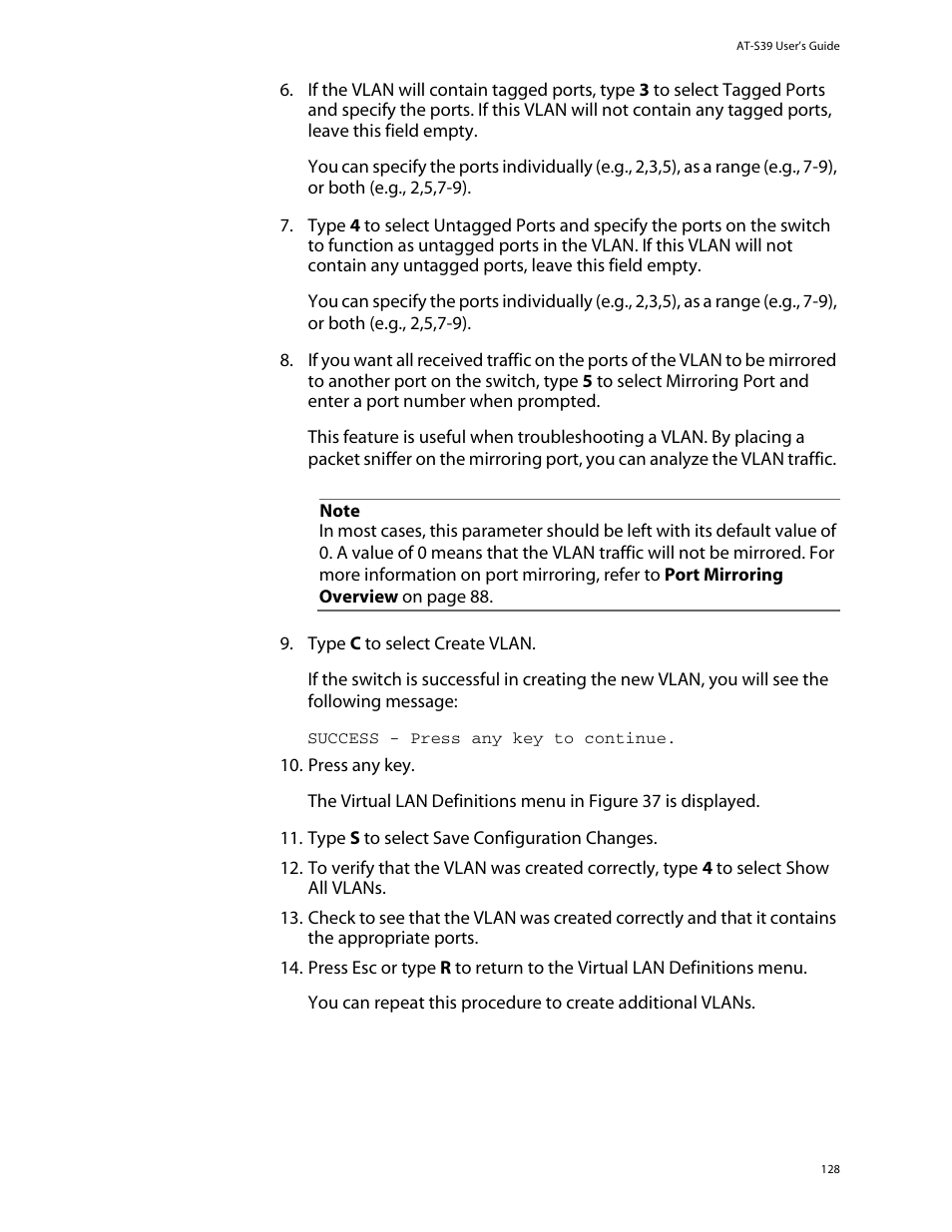 Allied Telesis AT-S39 User Manual | Page 128 / 299