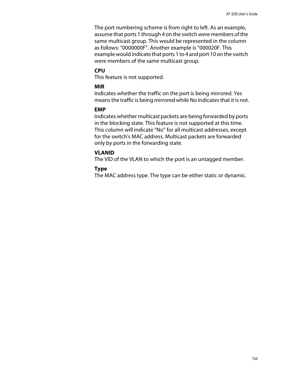 Allied Telesis AT-S39 User Manual | Page 154 / 299