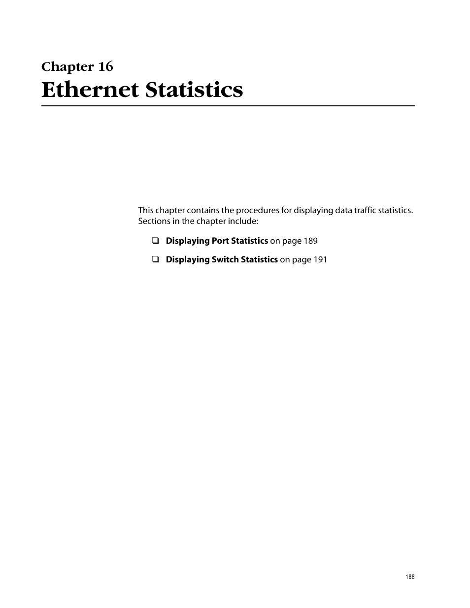 Chapter 16, Ethernet statistics | Allied Telesis AT-S39 User Manual | Page 188 / 299