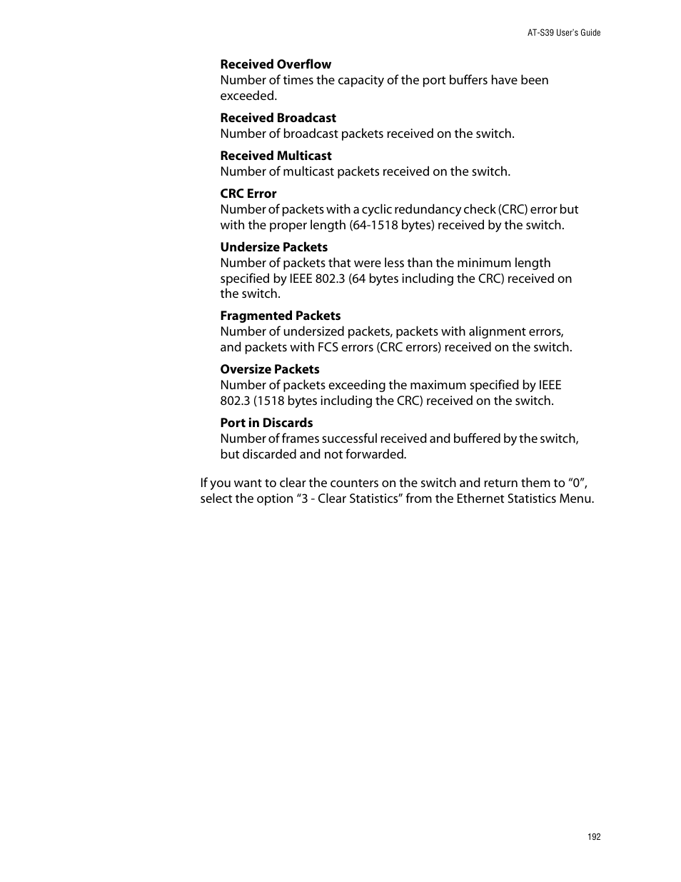 Allied Telesis AT-S39 User Manual | Page 192 / 299