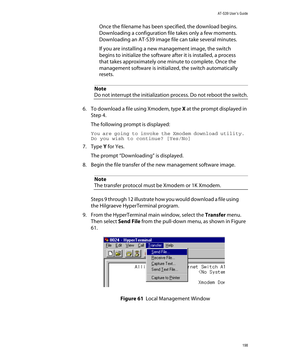 Figure 61: local management window | Allied Telesis AT-S39 User Manual | Page 198 / 299