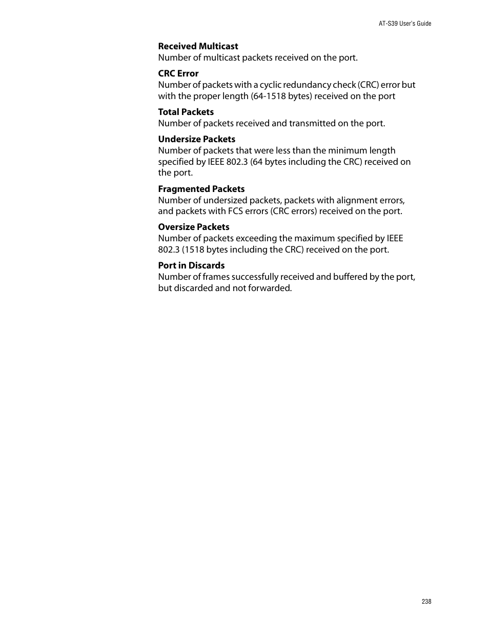 Allied Telesis AT-S39 User Manual | Page 238 / 299