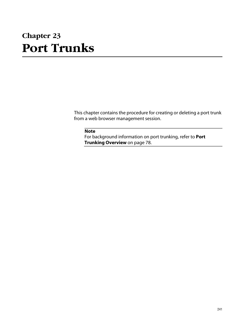 Chapter 23, Port trunks | Allied Telesis AT-S39 User Manual | Page 241 / 299