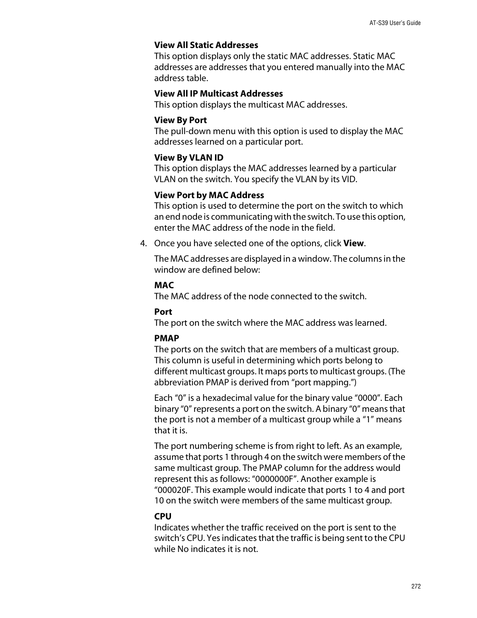 Allied Telesis AT-S39 User Manual | Page 272 / 299