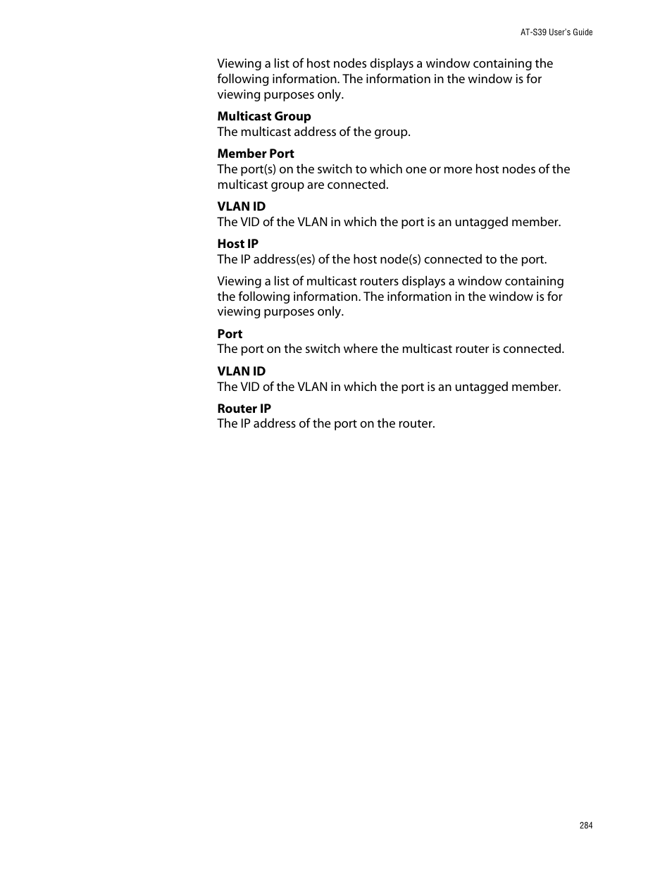 Allied Telesis AT-S39 User Manual | Page 284 / 299