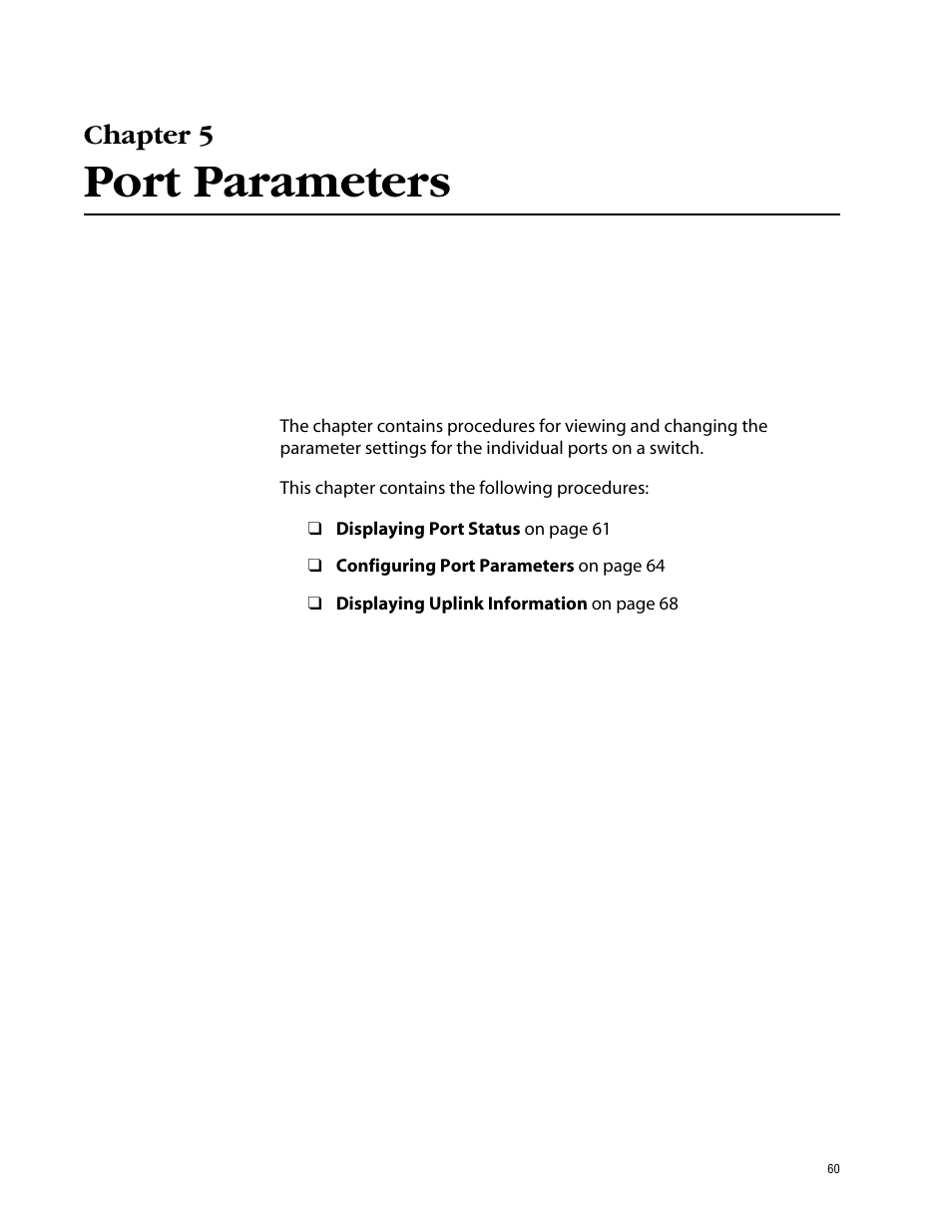 Chapter 5, Port parameters | Allied Telesis AT-S39 User Manual | Page 60 / 299