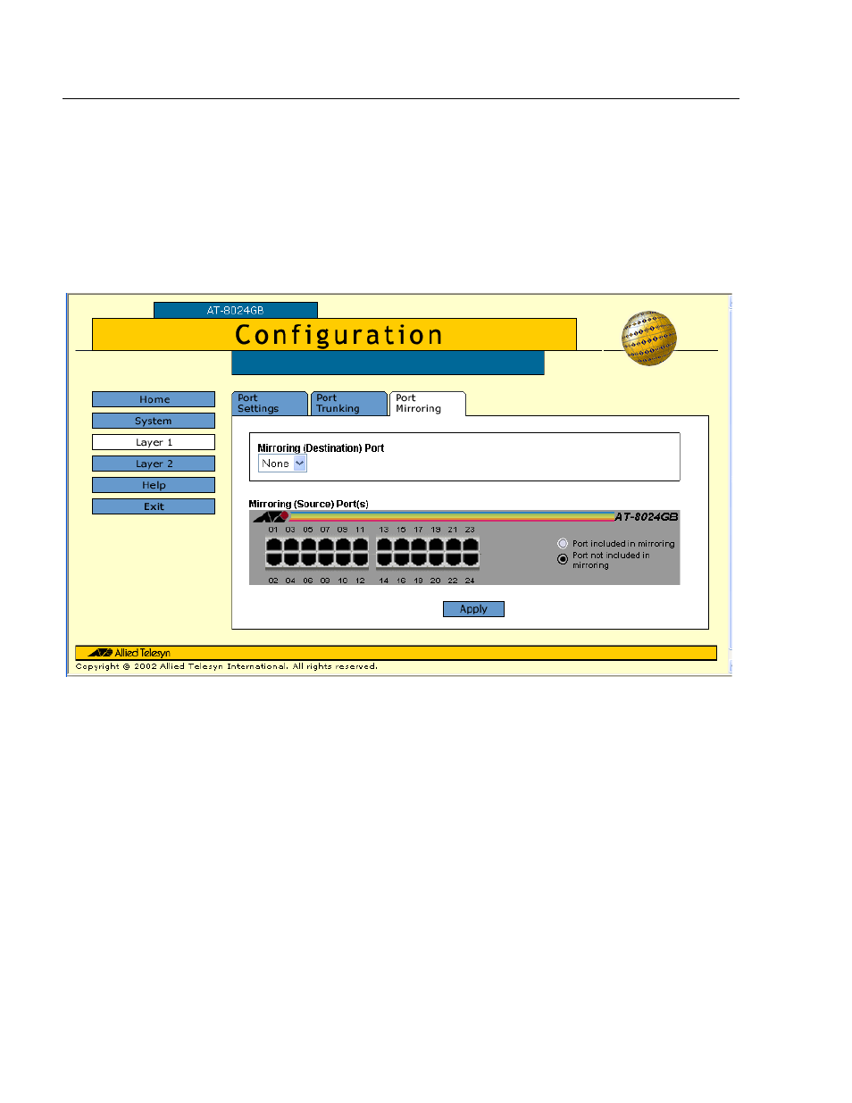 Creating or deleting a port mirror | Allied Telesis AT-S39 User Manual | Page 264 / 319