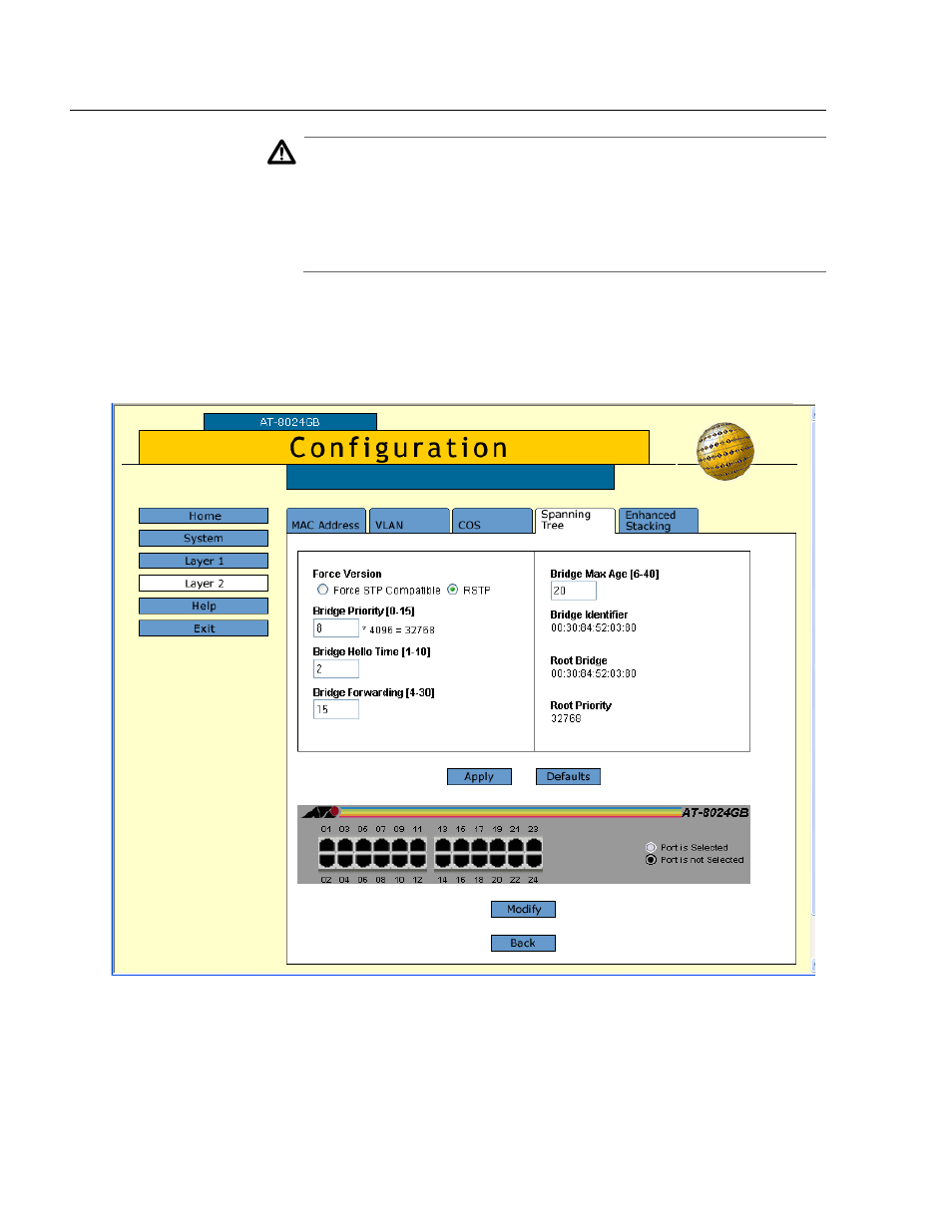 Configuring rstp | Allied Telesis AT-S39 User Manual | Page 272 / 319