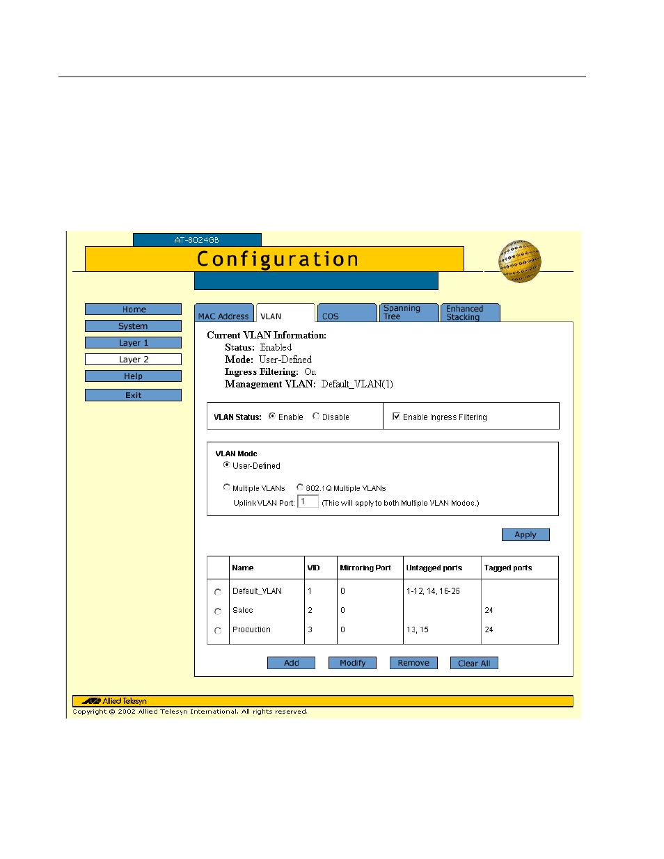 Creating a new port-based or tagged vlan | Allied Telesis AT-S39 User Manual | Page 279 / 319