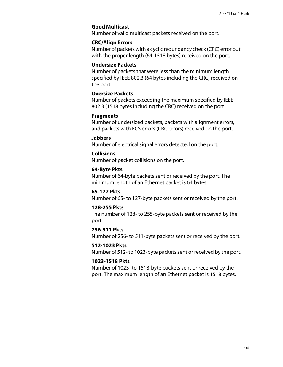 Allied Telesis AT-S41 User Manual | Page 182 / 233