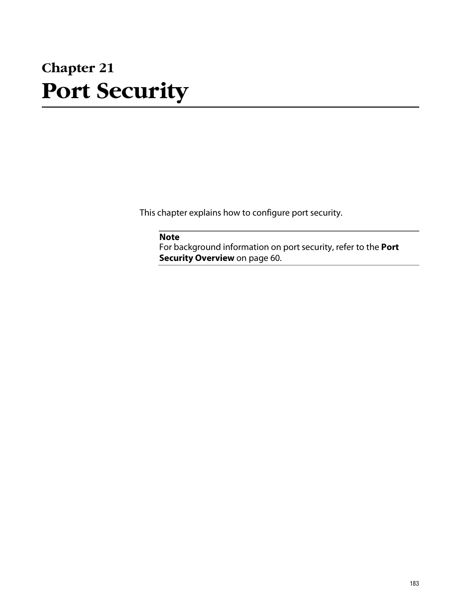 Chapter 21, Port security | Allied Telesis AT-S41 User Manual | Page 183 / 233