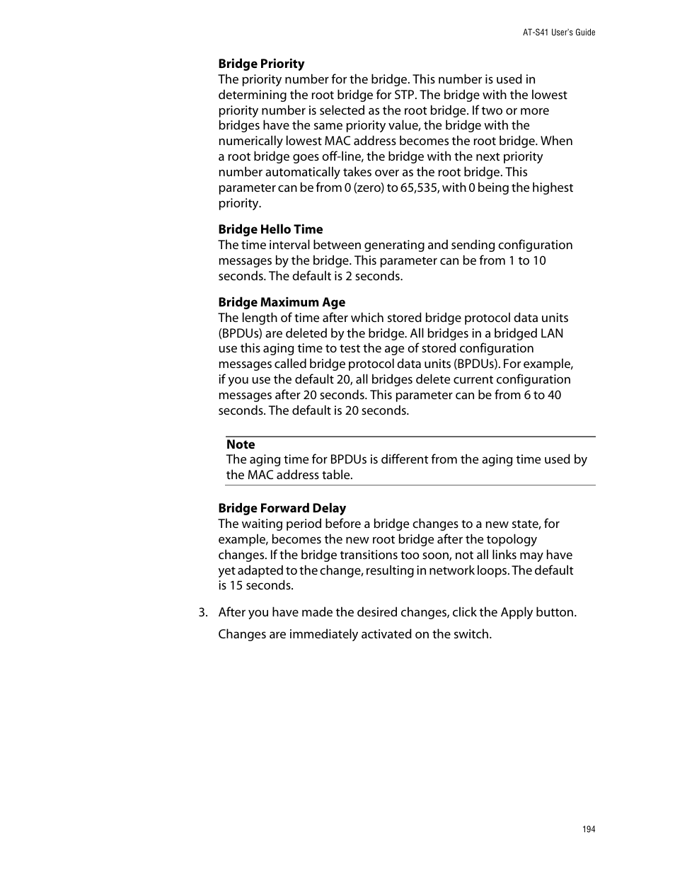 Allied Telesis AT-S41 User Manual | Page 194 / 233