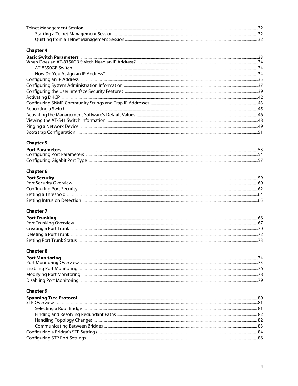 Allied Telesis AT-S41 User Manual | Page 4 / 233