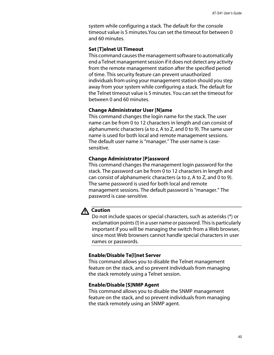 Allied Telesis AT-S41 User Manual | Page 40 / 233