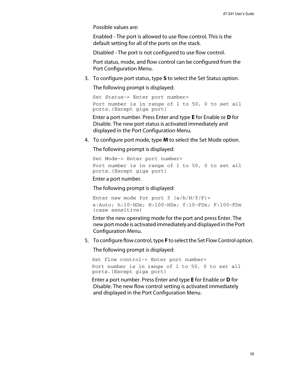 Allied Telesis AT-S41 User Manual | Page 56 / 233