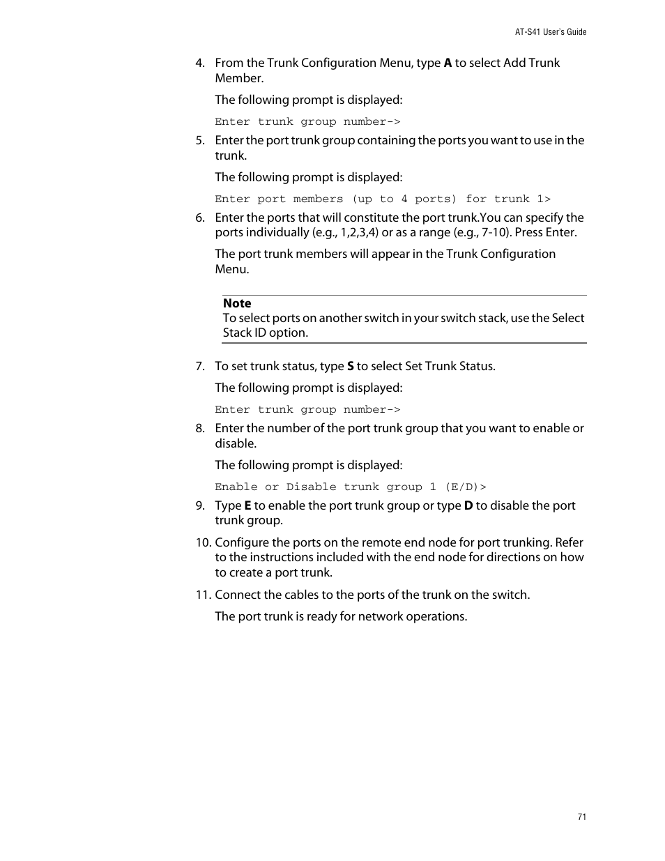 Allied Telesis AT-S41 User Manual | Page 71 / 233