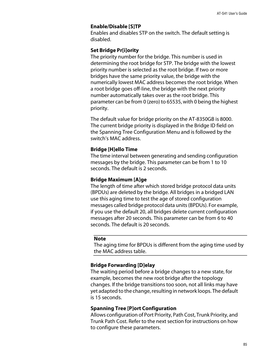 Allied Telesis AT-S41 User Manual | Page 85 / 233