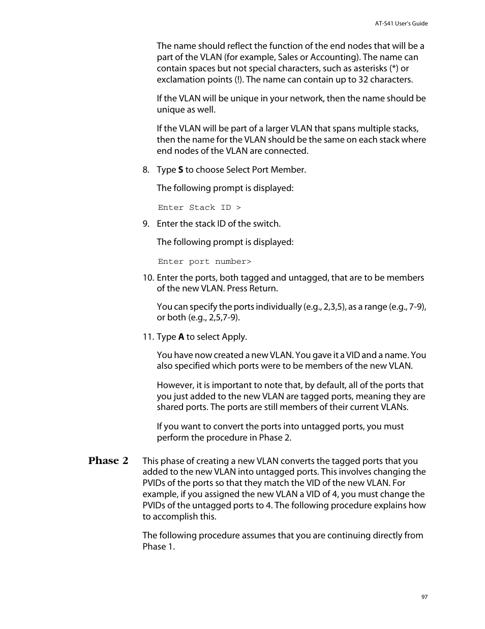 Phase 2 | Allied Telesis AT-S41 User Manual | Page 97 / 233