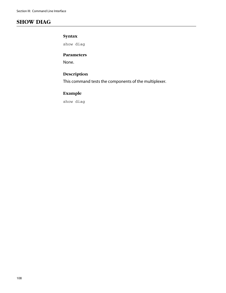 Show diag | Allied Telesis AT-S47 User Manual | Page 108 / 154