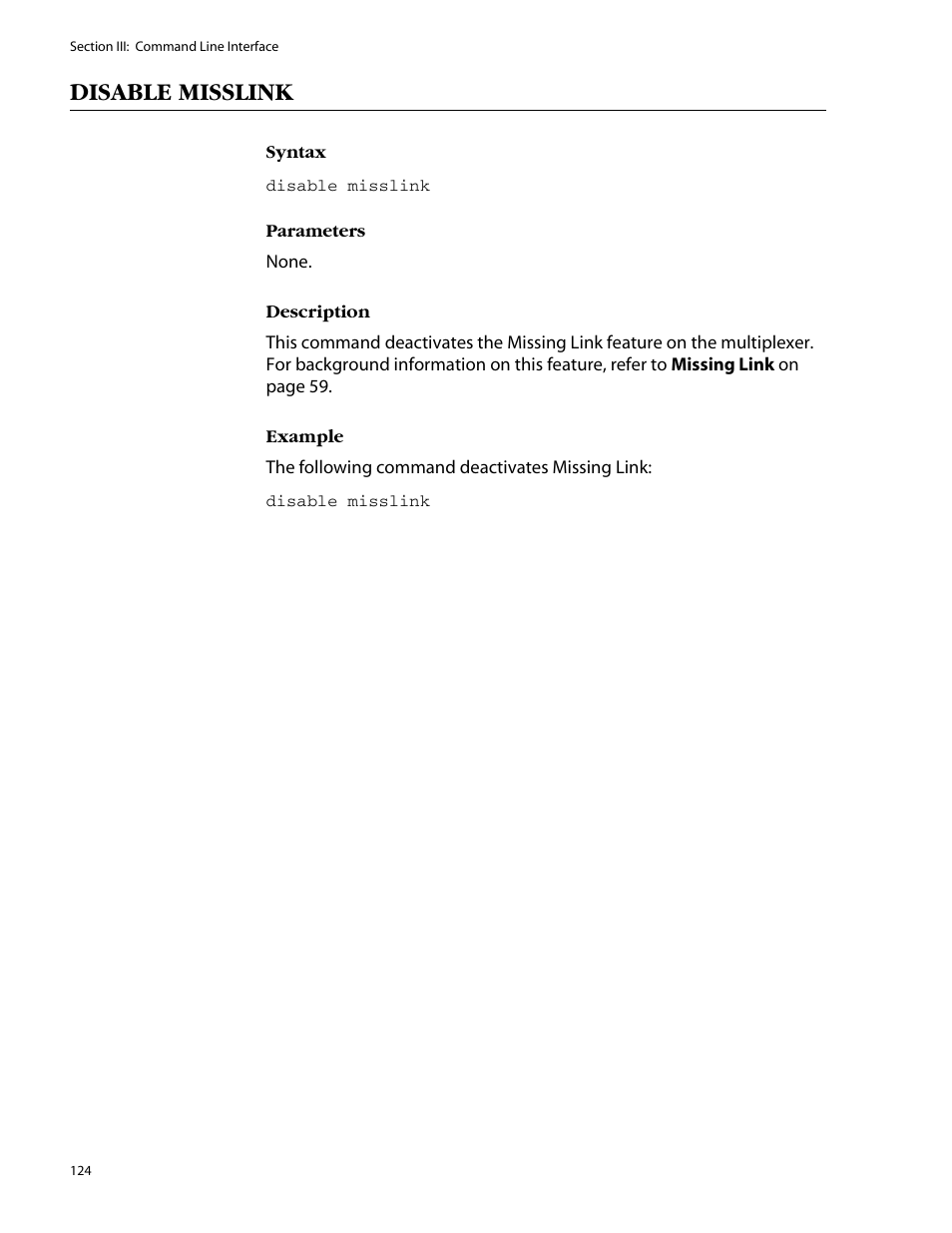 Disable misslink | Allied Telesis AT-S47 User Manual | Page 124 / 154