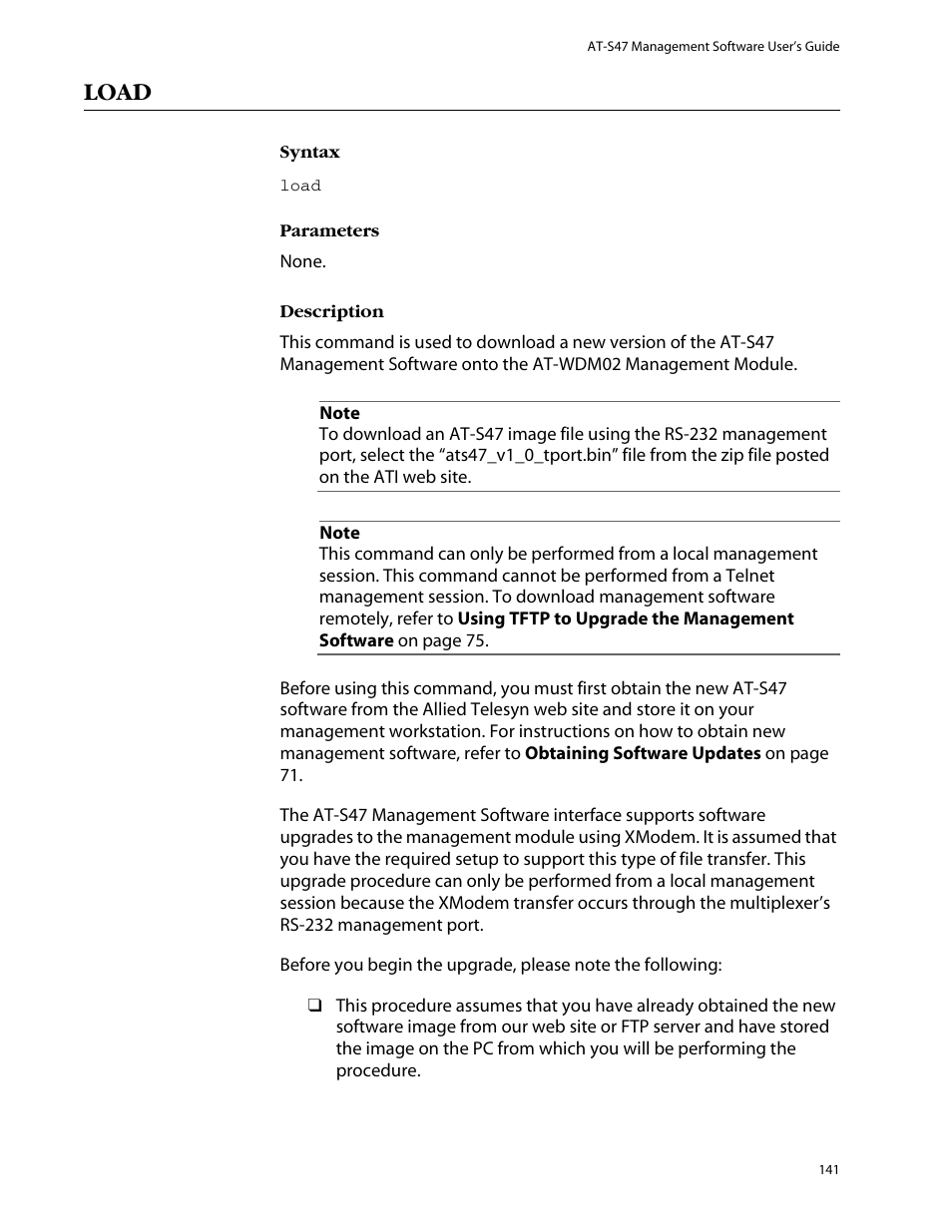 Load | Allied Telesis AT-S47 User Manual | Page 141 / 154