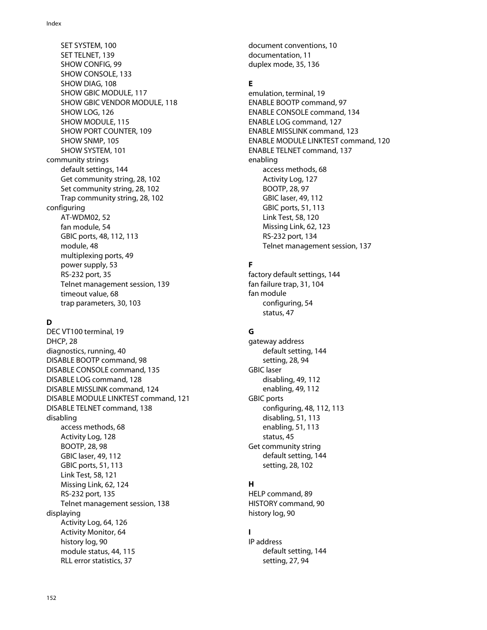Allied Telesis AT-S47 User Manual | Page 152 / 154
