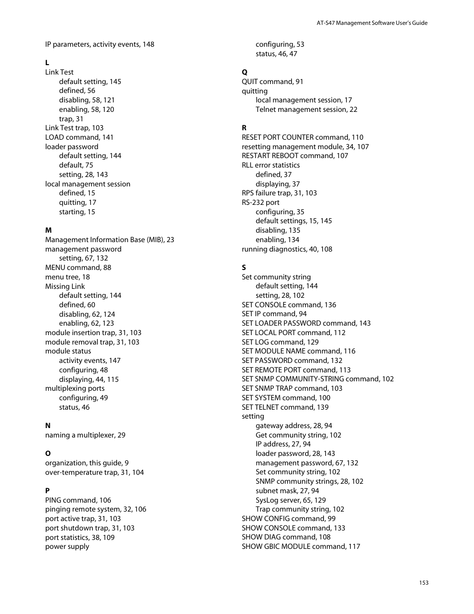 Allied Telesis AT-S47 User Manual | Page 153 / 154