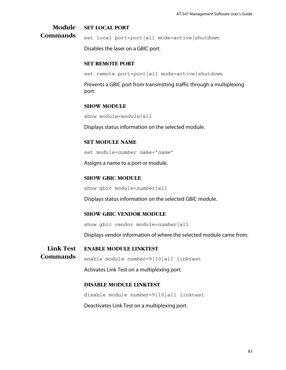 Allied Telesis AT-S47 User Manual | Page 83 / 154