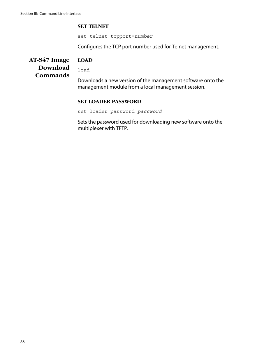 Allied Telesis AT-S47 User Manual | Page 86 / 154