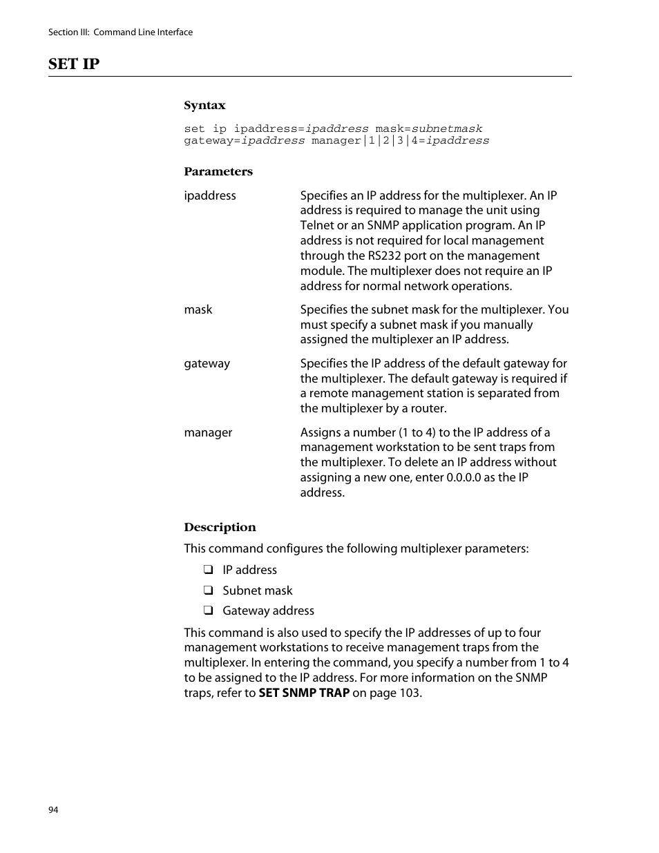 Set ip | Allied Telesis AT-S47 User Manual | Page 94 / 154