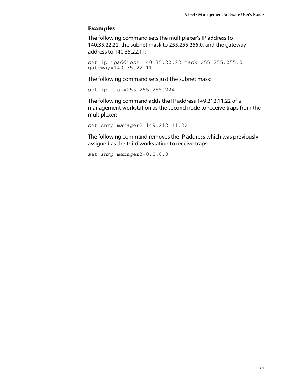 Allied Telesis AT-S47 User Manual | Page 95 / 154
