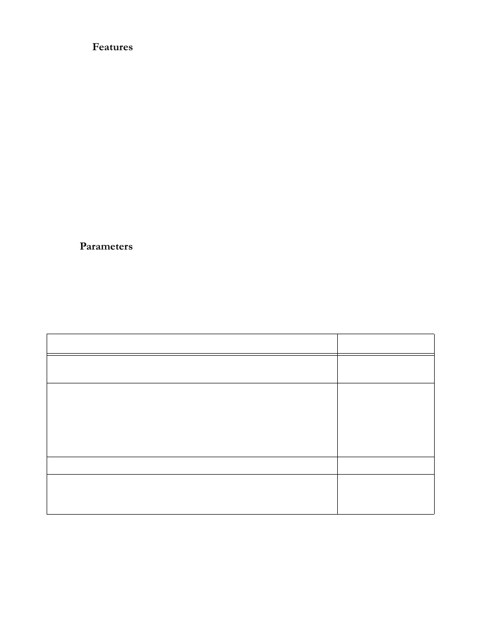 Features, Parameters, Table a1 spanning tree protocol parameters | Hdwxuhv, 3dudphwhuv | Allied Telesis AT-S20 User Manual | Page 118 / 124