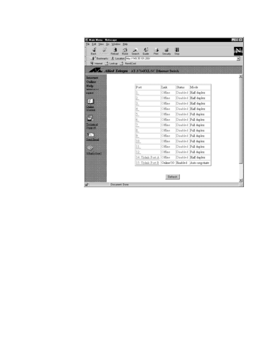Figure32 port link, status, and mode states | Allied Telesis AT-S20 User Manual | Page 30 / 124